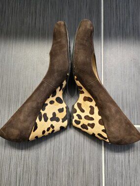 Franco Sarto leopard-print wedge heels